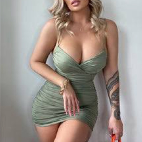 Fashion Nova Sage Green Mini Dress - Picture 3 of 6